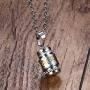 Mgutillart Religious Titanium Steel Prayer Wheel Pendant Locket Necklace