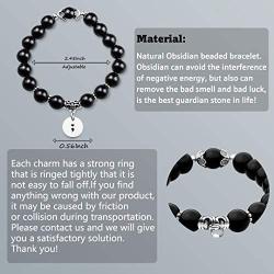 Semicolon Bracelet Mental Health Awareness Gift Suicide Prevention Awareness Depression Awareness Obsidian Bead Bracelet Semicolon Jewelry