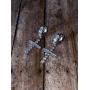 Mens Ladies 14K White Gold Over Silver Lab Diamond Cross Hoop Earrings latch Back Studs Iced Out aretes para hombre - Mens Earrings, Latch Back, Mens Jewelry, Hip hop Earring