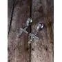 Mens Ladies 14K White Gold Over Silver Lab Diamond Cross Hoop Earrings latch Back Studs Iced Out aretes para hombre - Mens Earrings, Latch Back, Mens Jewelry, Hip hop Earring