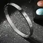 LISBLIER Classic Jewelry Gold Plated Bangle Bracelets,Stainless Steel with Crystal Cuff Bangle Bracelets for Women Jewelry Size 6.75 Inches