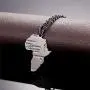 U7 Hip Hop Jewelry 22'' Long Chain Platinum/Rose Gold/Black Gun/18K Gold Plated African Map Pendant Necklace,Men Women Gift