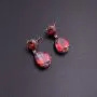 SELOVO Silver Tone Red Teardrop Cubic Zirconia Drop Earrings SELOVO Silver Tone Red Teardrop Cubic Zirconia Drop Earrings