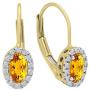 Dazzlingrock Collection 14K Ladies Halo Style Hoop Earrings, Yellow Gold