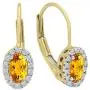 Dazzlingrock Collection 14K Ladies Halo Style Hoop Earrings, Yellow Gold