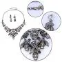 EVER FAITH Austrian Crystal Halloween Skull Snake Necklace Earrings Set EVER FAITH Austrian Crystal Halloween Skull Snake Necklace Earrings Set