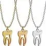 La Espoir Dentist Human Tooth Pendant Necklace Silver/Gold Plated Medical Jewelry Gift for Doctor/Nurse Stainless Steel