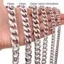 MUYING JEWELRY 8/10/12/15/17/19MM Cool Huge 316L Stainless Steel Silver Tone Cut Cuban Curb Link Chain Mens Boys Necklace Or Bracelet Bangle 7-40inch Choose MUYING JEWELRY 8/10/12/15/17/19MM Cool Huge 316L Stainless Steel Silver Tone Cut Cuban Curb Link Chain Mens Boys Necklace Or Bracelet Bangle 7-40inch Choose