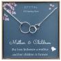 Mom 2 Children Necklace, Sterling Silver Three 3 Interlocking Infinity Circles, Mothers Day Jewelry Gift