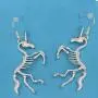 Siver Plated Vintage Human Skeleton Bones and Mermaid Skull Charm Dangle Earrings for Women Man Jewelry