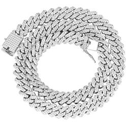 GOLD IDEA JEWELRY Hip Hop Heavy 14k Gold Plated /white gold Plated Full Iced Out Miami Cuban Link Chain Necklace or Bracelet 12MM