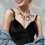 Big Chunky Necklaces for Women Black Leather Chokers Necklace with Crystal Pendant Jewelry Big Chunky Necklaces for Women Black Leather Chokers Necklace with Crystal Pendant Jewelry