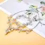 LOYALLOOK Bridal Jewelry Set Crystal Flower Leaf Necklace Earring Bracelet Jewelry Set Costume Jewelry for Women