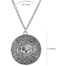 LUREME Inspired by Pirates of The Caribbean Movies Cursed Aztec Coin Medallion Necklace Skull Necklace(01003817)