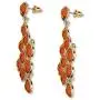 Goldtone Pear Cut Simulated Birthstone Chandelier Drop Earrings (57x25mm)