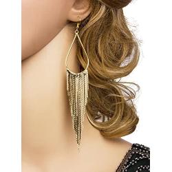 VIJIV 1920s Long Drop Tassel Earrings 20s Flapper Jewelry Costume Accessories