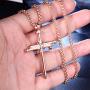 HIJONES Mens Stainless Steel Nail Cross Charm Pendant Necklace Polished Gold Silver Black Rose Gold