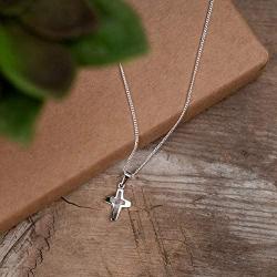 Dicksons Mustard Seed Open Cross Pendant Girls 16 Inch Silver Plated Everyday Necklace in Jewelry Gift Box