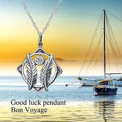 YFN Sterling Silver Godspeed Friendship Pendant Necklace Best Friends Necklace Gifts Feather Jewelry for Women 18''