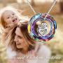 TOUPOP s925 Sterling Silver I Love You Mom Love Heart Best Mom Pendant Necklace Crystal Jewelry Gifts for Women Mom Mother Grandma Nana Wife Birthday Mothers Day