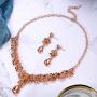 BriLove Wedding Bridal Jewelery Set for Women Crystal Bling Rhinestone Beaded Cluster Statement Necklace Dangle Earrings