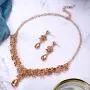 BriLove Wedding Bridal Jewelery Set for Women Crystal Bling Rhinestone Beaded Cluster Statement Necklace Dangle Earrings BriLove Wedding Bridal Jewelery Set for Women Crystal Bling Rhinestone Beaded Cluster Statement Necklace Dangle Earrings