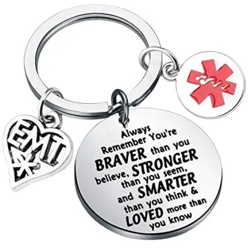 FUSTMW EMT Gift EMT Keychain Emergency Medical Technician Jewelry EMT Graduation Gifts You are Braver Stronger Smarter Than You Think Paramedic Inspiration Gifts FUSTMW EMT Gift EMT Keychain Emergency Medical Technician Jewelry EMT Graduation Gifts You are Braver Stronger Smarter Than You Think Paramedic Inspiration Gifts