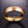 VAKKI 6mm Gold Tone Hammered Tungsten Carbide Ring Domed Wedding Band for Men Women Size 5-12