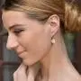 EVER FAITH Womens 925 Sterling Silver Elegant Round CZ Prong Setting Dangle Earrings