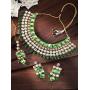 Aheli Faux Kundan Stone Indian Traditional Necklace Earrings Maang Tikka Set Wedding Fashion Party Wear Jewelry for Women