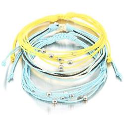 FANCY SHINY Braid String Bracelet Handmade Bead Rope Charms Surfer Beach Jewelry Best Friend Bracelet for Women Teens