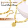 ChainsPro 26 Letter Necklace, Men/Women Initial Pendant with Chain 16''+2'', 18K Gold Plated (Send Gift Box)