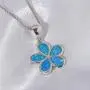 CiNily Opal Leaf/Flower Pendant Necklace for Women Silver Plated Jewelry Gift CiNily Opal Leaf/Flower Pendant Necklace for Women Silver Plated Jewelry Gift