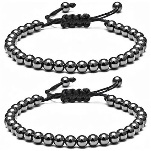2PCS Round Copper Bead Couple Bracelet, Handmade Tibetan Copper Beads Lucky Rope Braided Bracelets for Women Girls Men 2PCS Round Copper Bead Couple Bracelet, Handmade Tibetan Copper Beads Lucky Rope Braided Bracelets for Women Girls Men