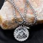 Stainless Steel Christian Coin Pendant Necklace Faith Can Move Mountains Matthew 19:20 with Mustard Seed Charms
