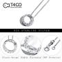 T400 White Round Pendant Necklace AAA Cubic Zirconia Wedding Gift for Women Girls