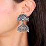 Aheli Indian Boho Bohemian Oxidized Jhumki Earrings Ethnic Wedding Fashion Antique Tribal Jewelry for Women Girls