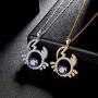 Hipunk Constellation Necklace Iced Out 18k Gold Plated 12 Zodiac Sign Pendant Horoscope Astrology Star Birthday Jewelry SP0068