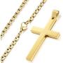 ORAZIO 3MM Stainless Steel Chain Cross Pendant Necklace for Men 22 24 30 Inches
