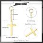 Sllaiss 925 Sterling Silver Cross Dangle Earrings For Men Women Unisex Silver Cross Chain Earrings Cool Cross Drop Earrings Men Jewelry Gifts