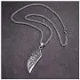 Heavstjer Punk Stainless Steel Feather Pendant Necklace,24inches Wheat Chain
