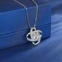 Nowonchic 925 Sterling Silver Love Knot Pendant Necklace for Women, 18+2 inch