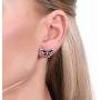 BERRICLE Rose Gold Flashed Sterling Silver Enamel Cubic Zirconia CZ Butterfly Fashion Necklace and Earrings Set