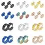 BODYA Mens Hoop Earrings Stainless Steel Stud Hoop Earrings Set for Men Women 18G, 12 Pairs