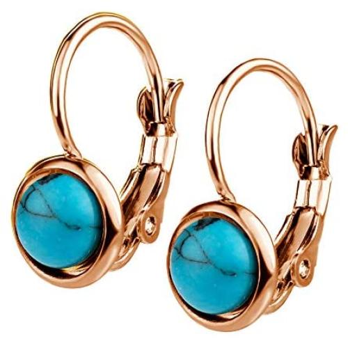 555Jewelry Womens Stainless Steel Stone Cut Classic Leverback Findings Earring