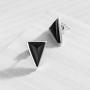 Silpada Triangle Edge Natural Black Agate Stud Earrings in Sterling Silver