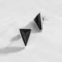 Silpada Triangle Edge Natural Black Agate Stud Earrings in Sterling Silver