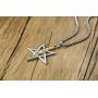 PJ Jewelry Mens Anton LaVey Sigil Pendant Inverted Pentagram with Lightning Bolt Church of Satan Symbol Necklace