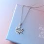 925 Sterling Silver Yoga Om Lotus Flower Pendant Necklace Inspirational Gift for Women Girls,18 inch