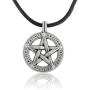 My Shape Supernatural Pentacle Pentagram Pendant Necklace Witch Protection Star Amulet Necklace Leather Rope Chain for Men Women